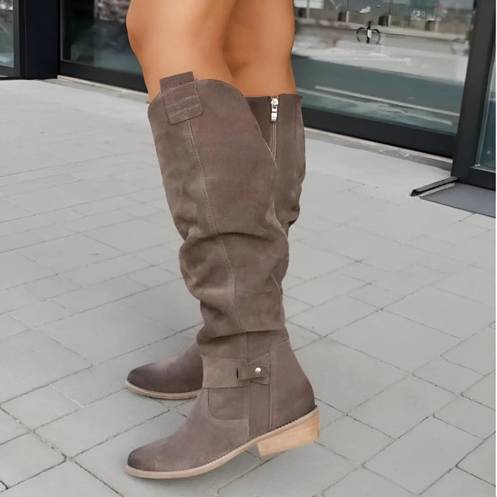 Eliza | Women's Suede-Effect Ankle Boots, Premium Autumn Boots | The Dress Cellar