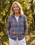 Ella | Women's Plaid Flannel Shirt, Regular-Fit Cotton Shirt | The Dress Cellar