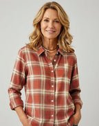 Ella | Women's Plaid Flannel Shirt, Regular-Fit Cotton Shirt | The Dress Cellar