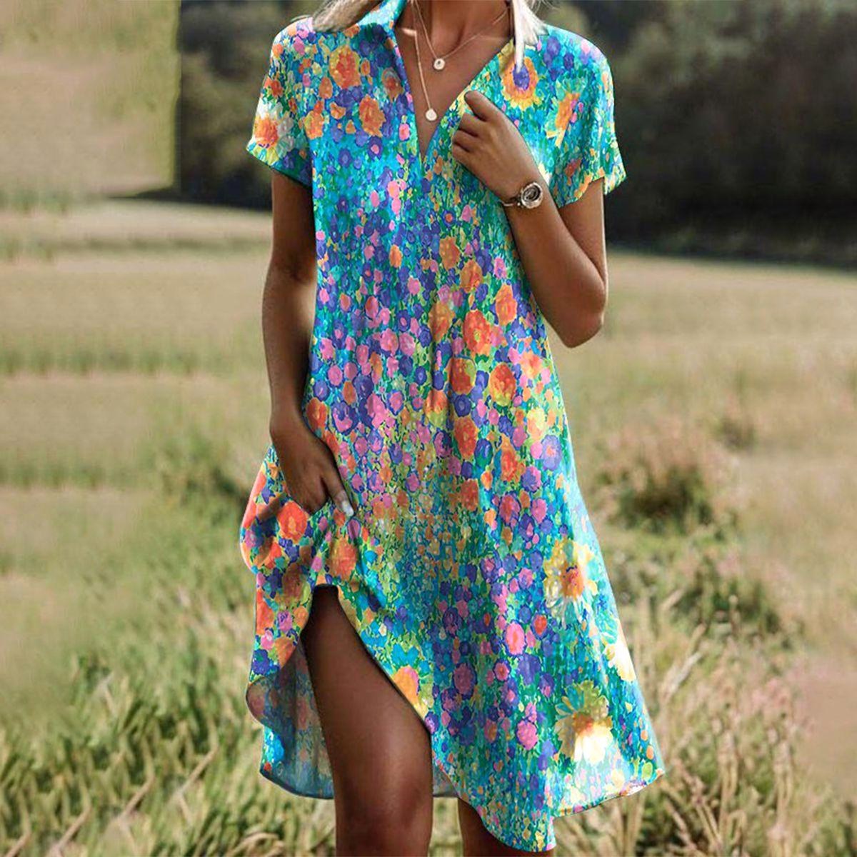 Ella | Women's Boho Chic Summer Dress - Multicolor