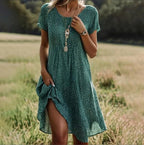Ella | Women's Boho Chic Summer Dress - Red