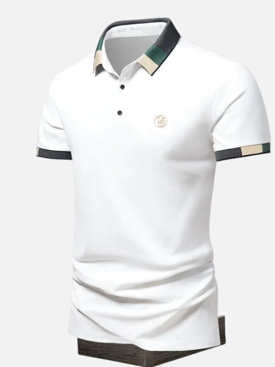 Richard | Men's Polo Shirt with Contrast Collar, Smart Casual Polo Shirt | The Dress Cellar
