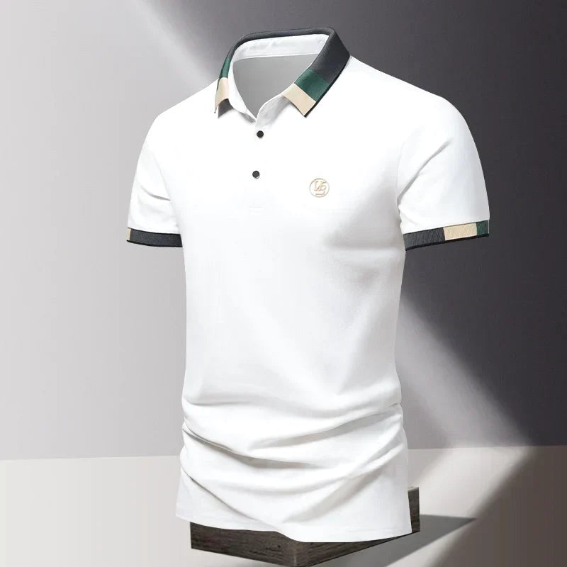 Richard | Men's Polo Shirt with Contrast Collar, Smart Casual Polo Shirt | The Dress Cellar