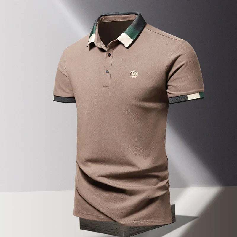 Richard | Men's Polo Shirt with Contrast Collar, Smart Casual Polo Shirt | The Dress Cellar