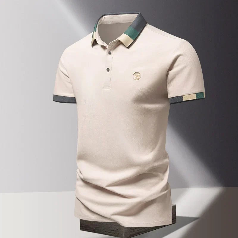 Richard | Men's Polo Shirt with Contrast Collar, Smart Casual Polo Shirt | The Dress Cellar