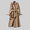 Eloise | Women's Belted Double-Breasted Trench Coat, Longline Winter Coat | The Dress Cellar | Beige