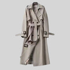 Eloise | Women's Belted Double-Breasted Trench Coat, Longline Winter Coat | The Dress Cellar | Gray