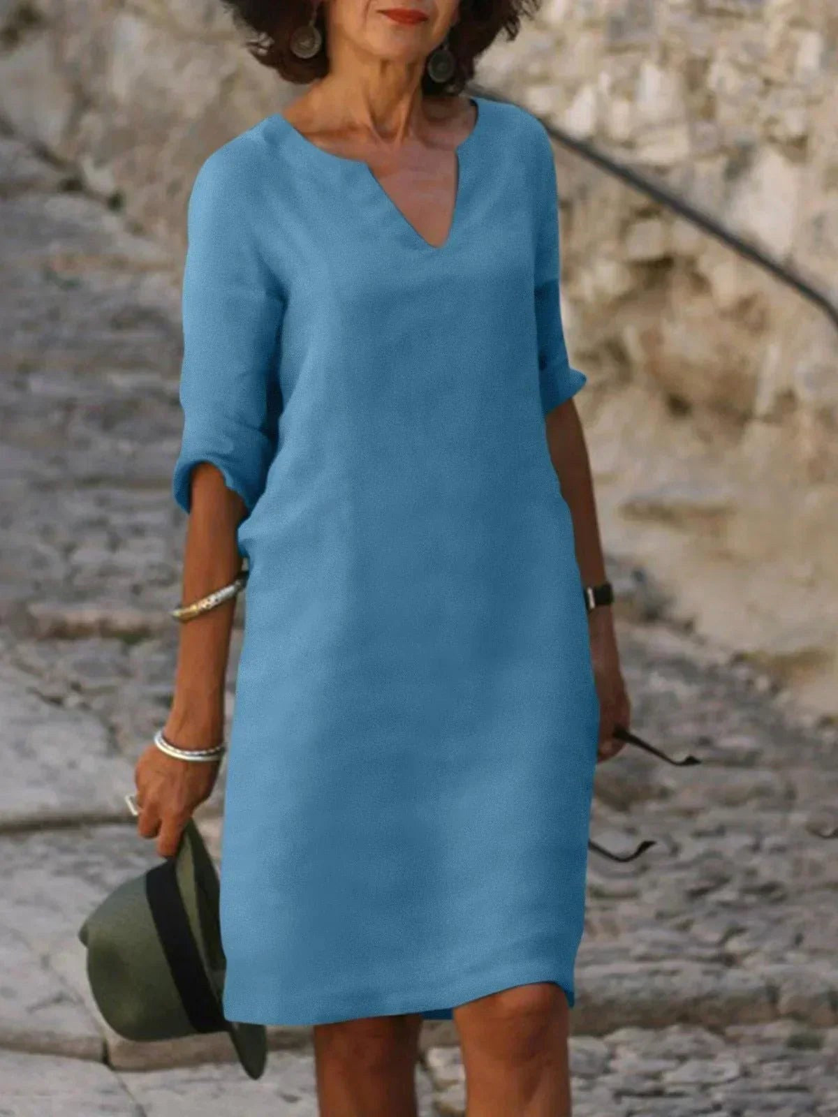 Elowen | Women's V-Neck Elegant Midi Dress - image 10