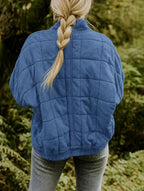 Emery | Women's Oversized Quilted Jacket, Structured Collar Autumn Jacket | The Dress Cellar
