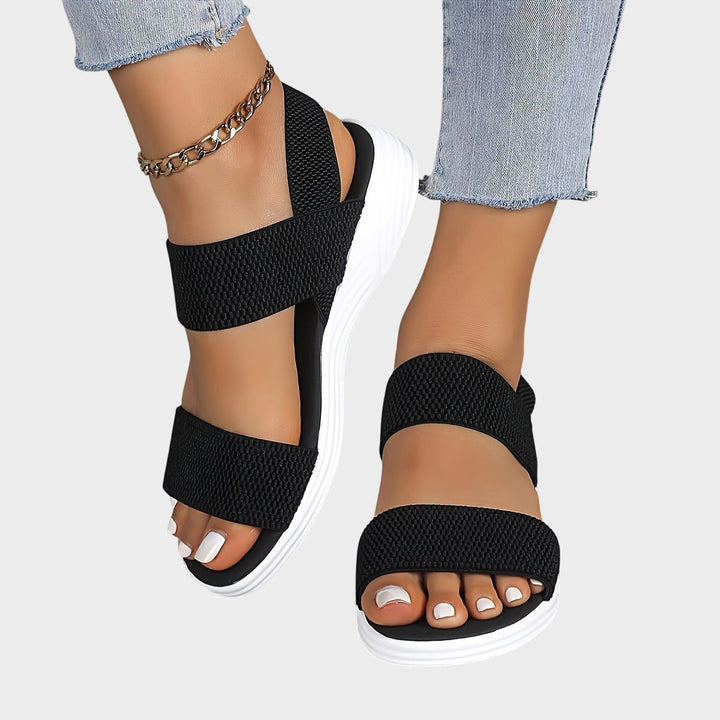 Emilia | Women's Orthopedic Stretch Sandals - Black