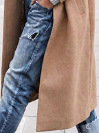 Esther | Women's Oversized Trench Coat with Wide Lapel, Long Relaxed Coat | The Dress Cellar | Blue