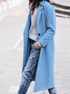 Esther | Women's Oversized Trench Coat with Wide Lapel, Long Relaxed Coat | The Dress Cellar