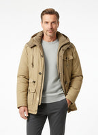 Ethan | Men's Insulated Jacket with Cold Protection, Windproof Autumn Jacket | The Dress Cellar | Khaki