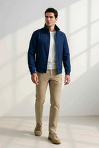 Jeffrey | Men's Lightweight Zip-Through Jacket with Stand Collar, Urban Transitional Jacket | The Dress Cellar