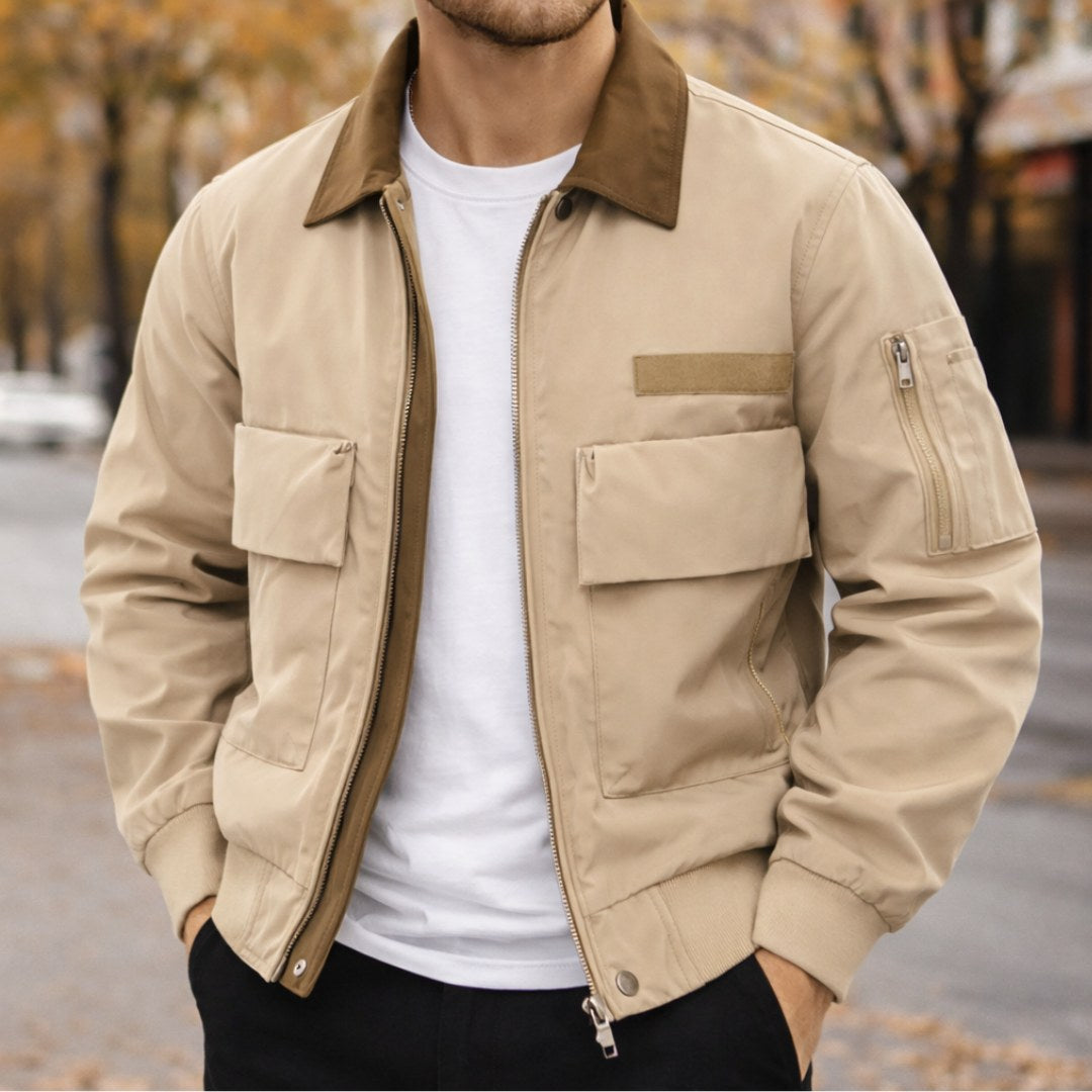 Evan | Men's City Bomber Jacket, Relaxed Fit Jacket | The Dress Cellar | Purple