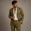 Evan | Men's Slim Fit Blazer and Trousers, Tailored Two-Piece Suit | The Dress Cellar | Beige