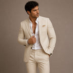 Evan | Men's Slim Fit Blazer and Trousers, Tailored Two-Piece Suit | The Dress Cellar | White