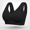 Evelyn | Women's Seamless Bra with Adjustable Straps - Black
