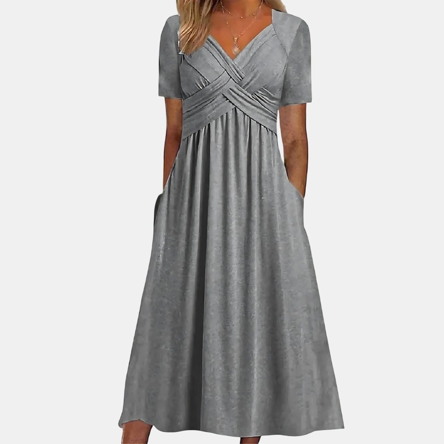 Everly | Women's Midi Dress with Tummy Control - Black