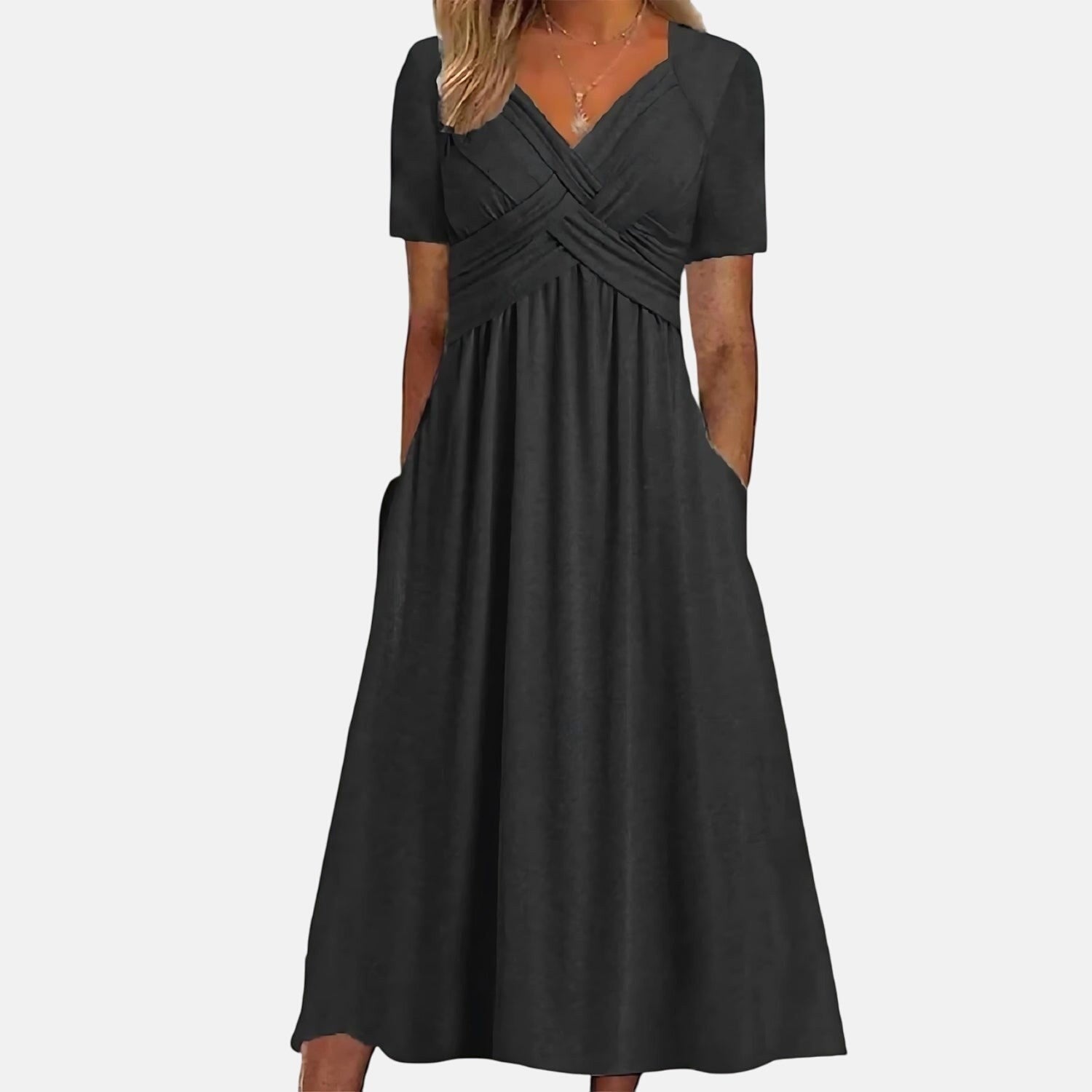 Everly | Women's Midi Dress with Tummy Control - Pink