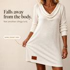 Felicity | Women's Cowl Neck Ribbed Sweater Dress, Knee-Length Knit Dress | The Dress Cellar