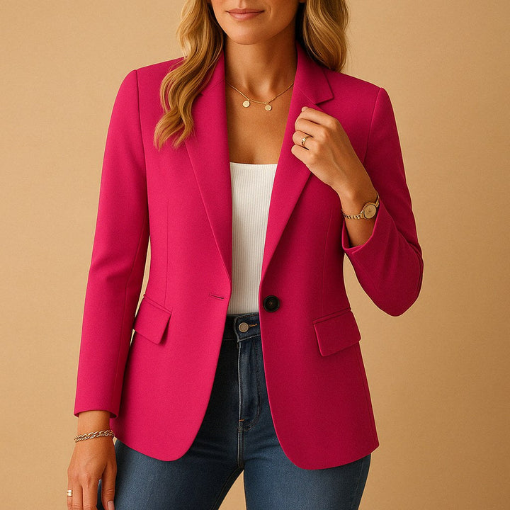Felicity | Women's Fitted Tailored Blazer, Structured Summer Jacket | The Dress Cellar | Pink
