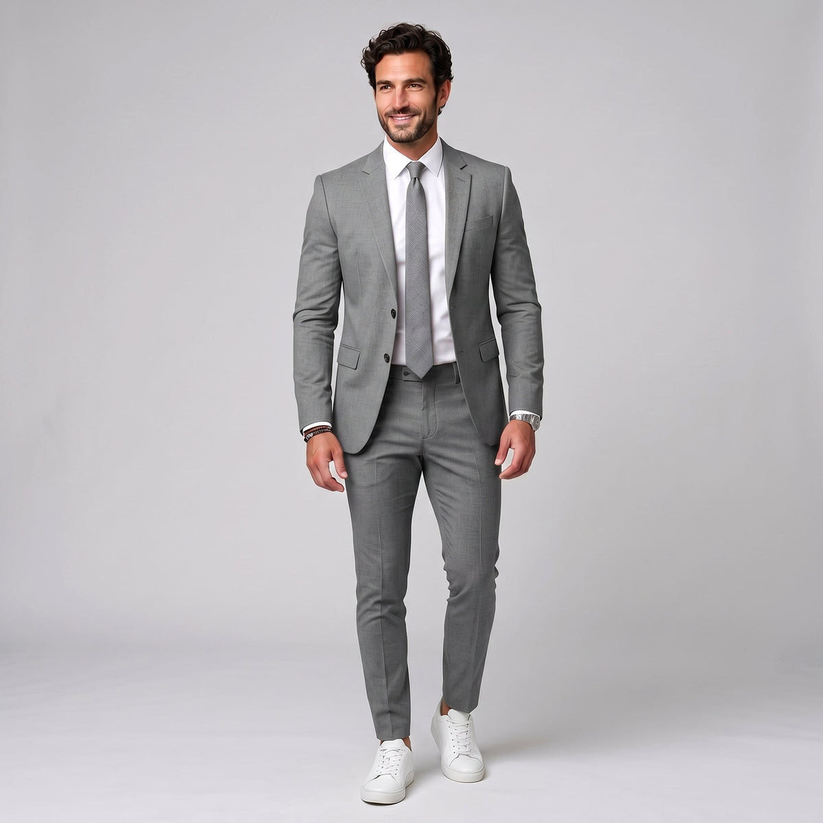 Derek | Men's Single-Breasted Tailored Suit, Fitted Two-Piece Suit | The Dress Cellar