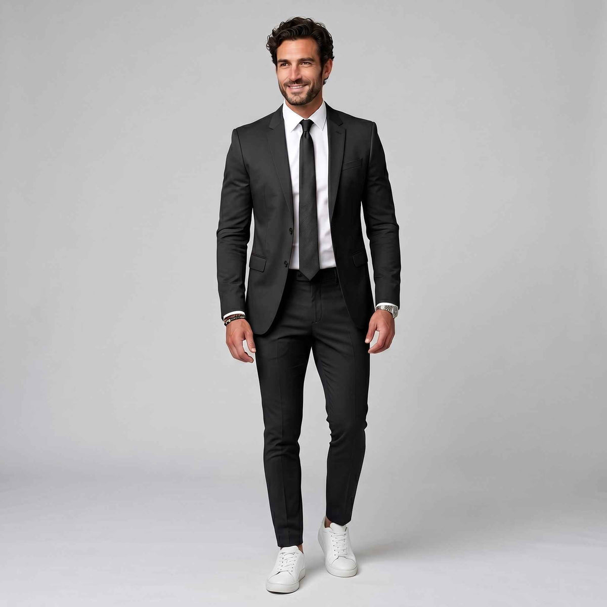 Derek | Men's Single-Breasted Tailored Suit, Fitted Two-Piece Suit | The Dress Cellar