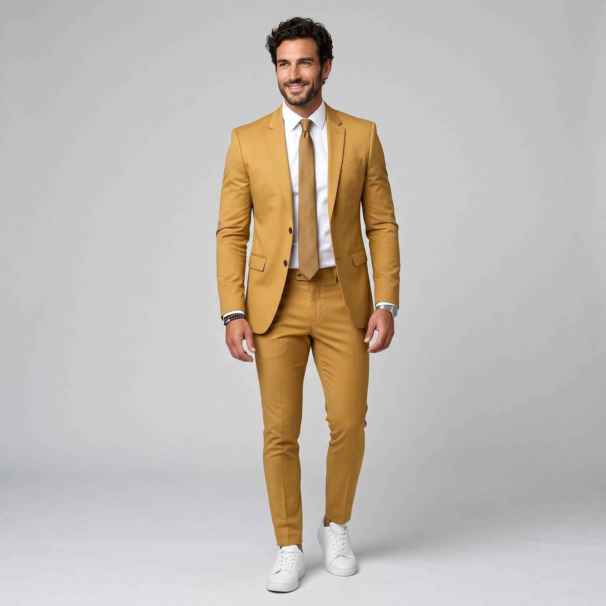 Derek | Men's Single-Breasted Tailored Suit, Fitted Two-Piece Suit | The Dress Cellar