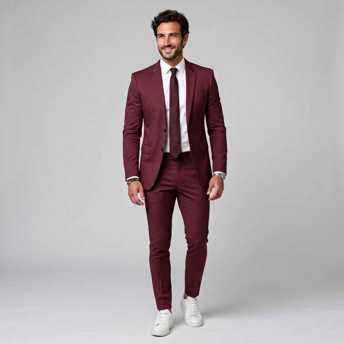 Derek | Men's Single-Breasted Tailored Suit, Fitted Two-Piece Suit | The Dress Cellar