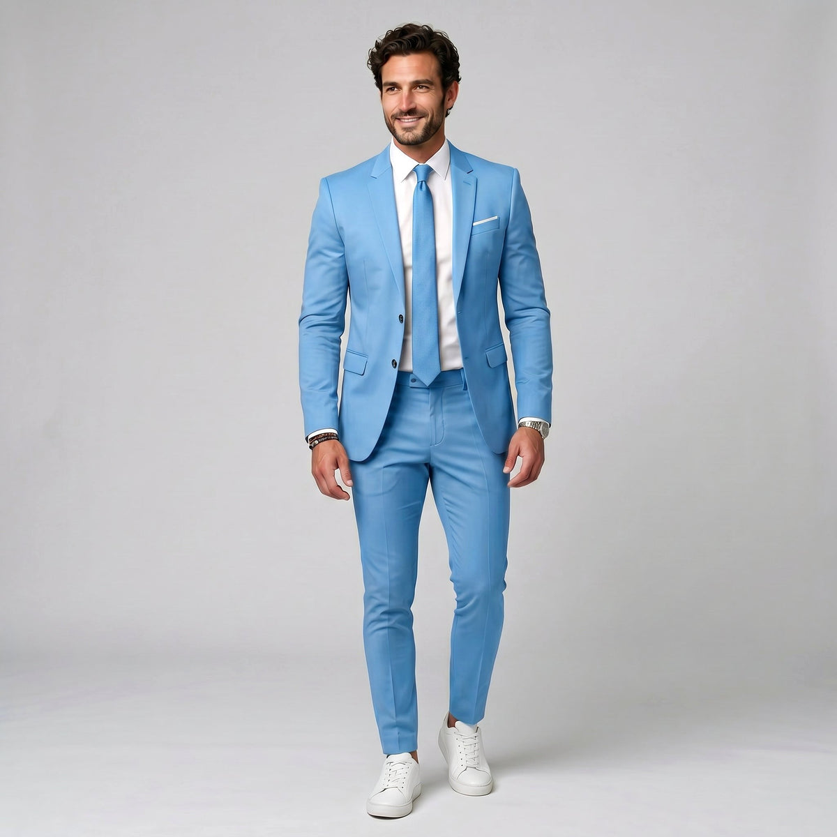 Derek | Men's Single-Breasted Tailored Suit, Fitted Two-Piece Suit | The Dress Cellar