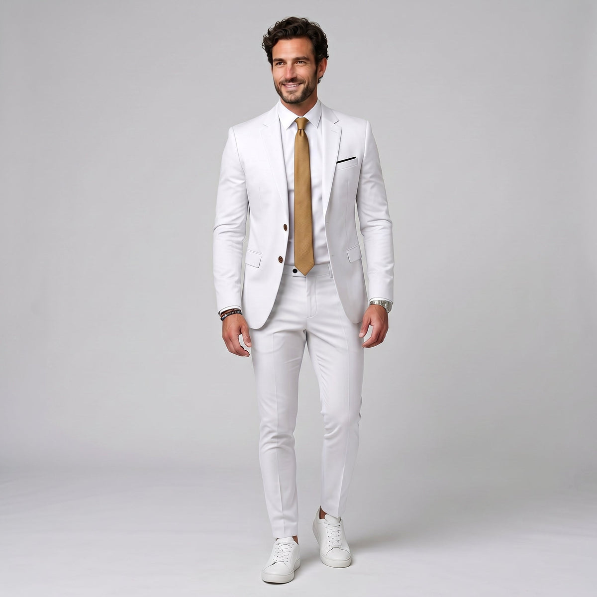 Derek | Men's Single-Breasted Tailored Suit, Fitted Two-Piece Suit | The Dress Cellar