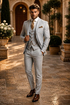 Phillip | Men's Three-Piece Suit with Vest and Lapels, Classic Suit | The Dress Cellar