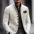 Connor | Men's Stand-Collar Cardigan with Button Fastening, Tailored Knit Cardigan | The Dress Cellar