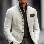 Connor | Men's Stand-Collar Cardigan with Button Fastening, Tailored Knit Cardigan | The Dress Cellar