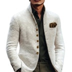 Connor | Men's Stand-Collar Cardigan with Button Fastening, Tailored Knit Cardigan | The Dress Cellar