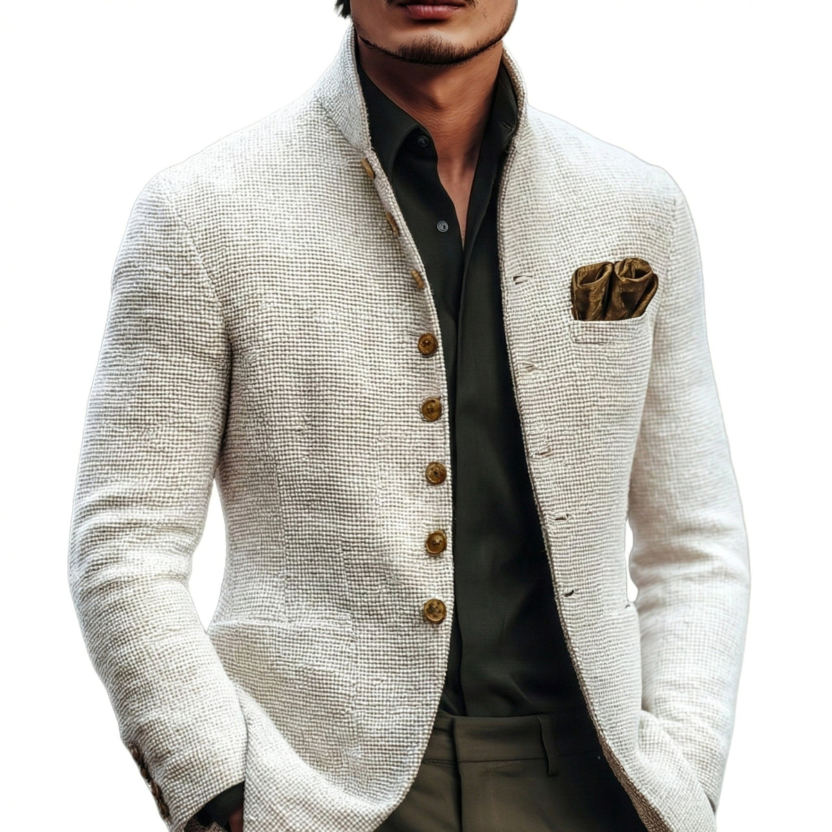 Connor | Men's Stand-Collar Cardigan with Button Fastening, Tailored Knit Cardigan | The Dress Cellar