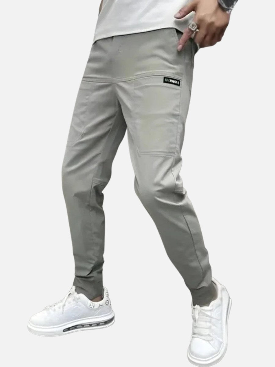 Frank | Men's Elasticated Cargo Trousers, Flexible Stretch Trousers | The Dress Cellar
