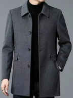 Joyce | Women's Single-Breasted Wool-Blend Coat, Classic Tailored Fall Coat | The Dress Cellar