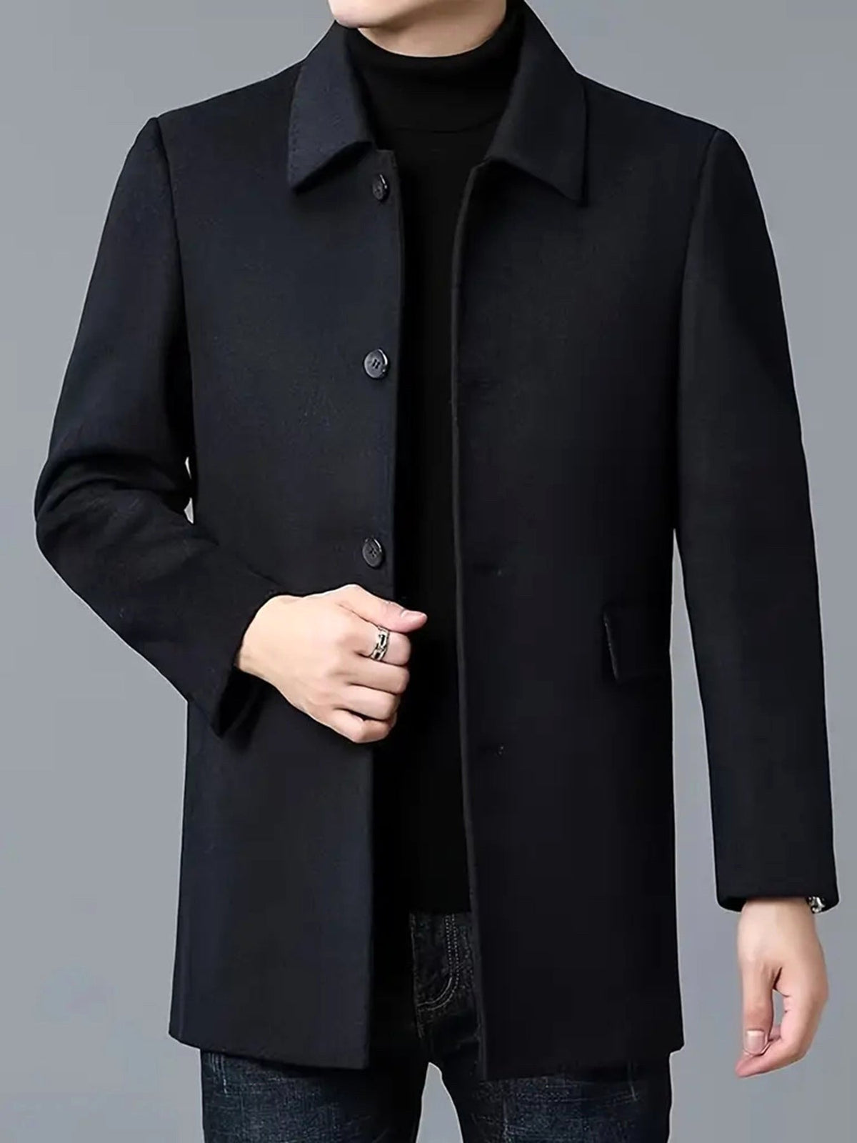 Joyce | Women's Single-Breasted Wool-Blend Coat, Classic Tailored Fall Coat | The Dress Cellar