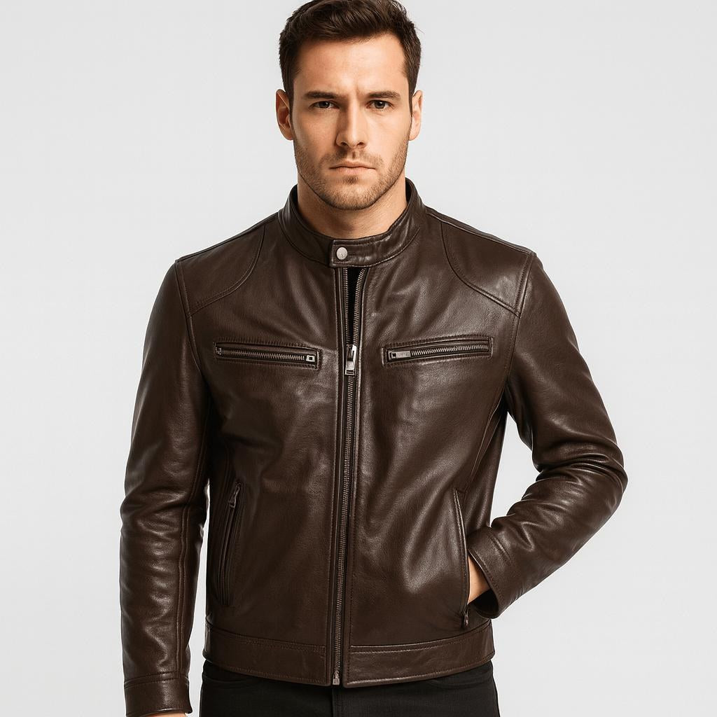 Brad | Men's Leather Jacket, Classic Timeless Leather Jacket | The Dress Cellar