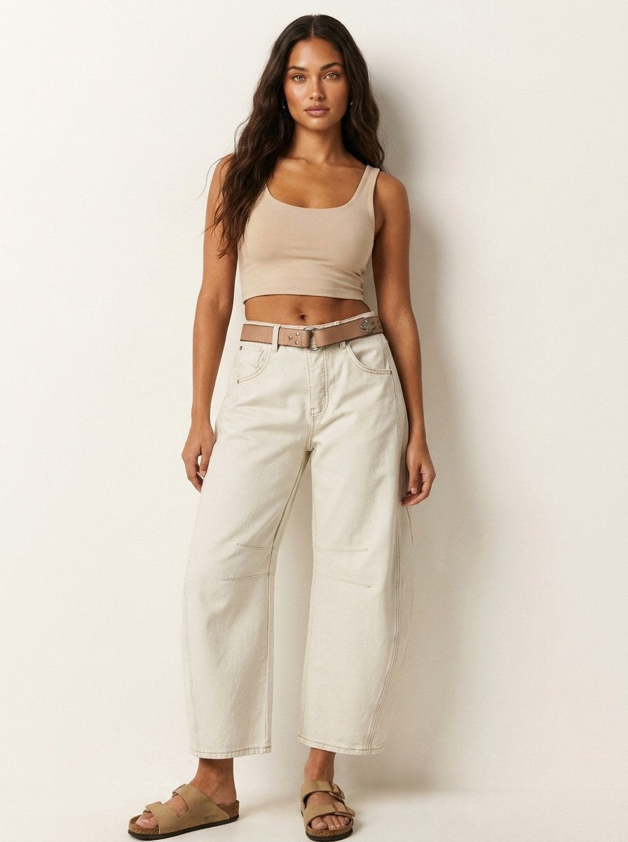 Freya | Women's Relaxed Barrel Jeans, High-Waist Denim Jeans | The Dress Cellar