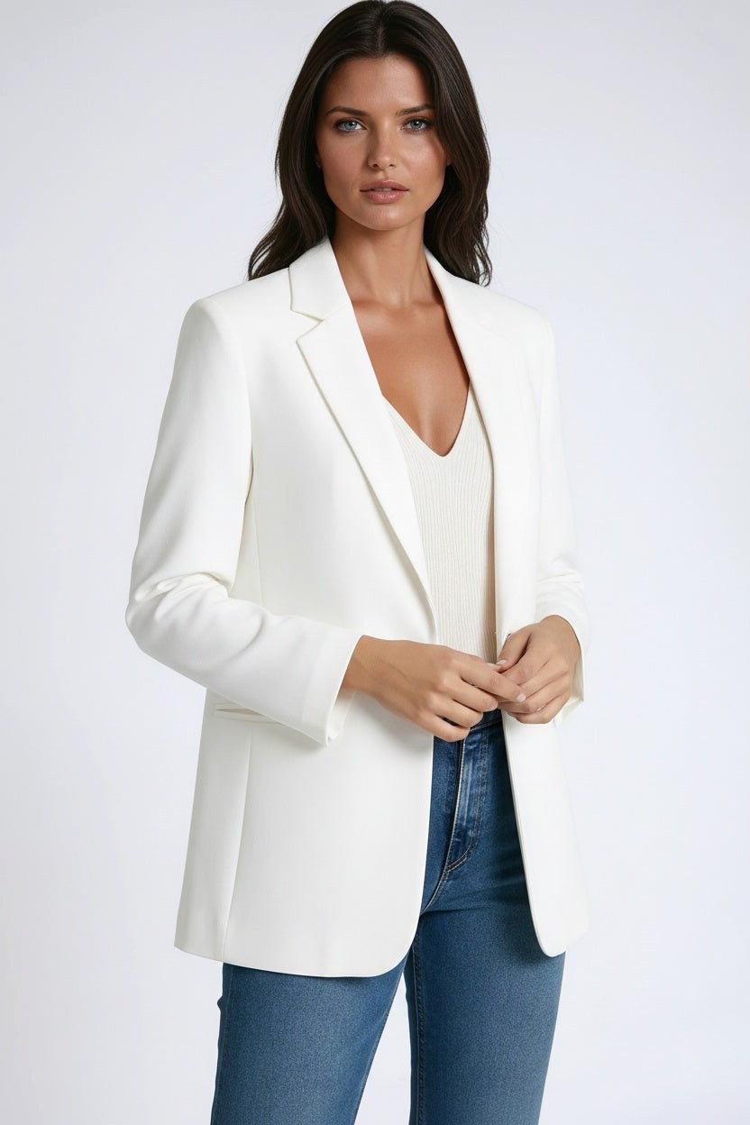 Gabrielle | Women's Long Blazer with Lapels, Tailored Blazer | The Dress Cellar
