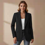 Gabrielle | Women's Tailored Cotton Blend Blazer, Notched Lapel Smart Jacket | The Dress Cellar
