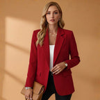 Gabrielle | Women's Tailored Cotton Blend Blazer, Notched Lapel Smart Jacket | The Dress Cellar