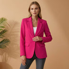 Gabrielle | Women's Tailored Cotton Blend Blazer, Notched Lapel Smart Jacket | The Dress Cellar