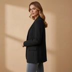 Gabrielle | Women's Tailored Cotton Blend Blazer, Notched Lapel Smart Jacket | The Dress Cellar