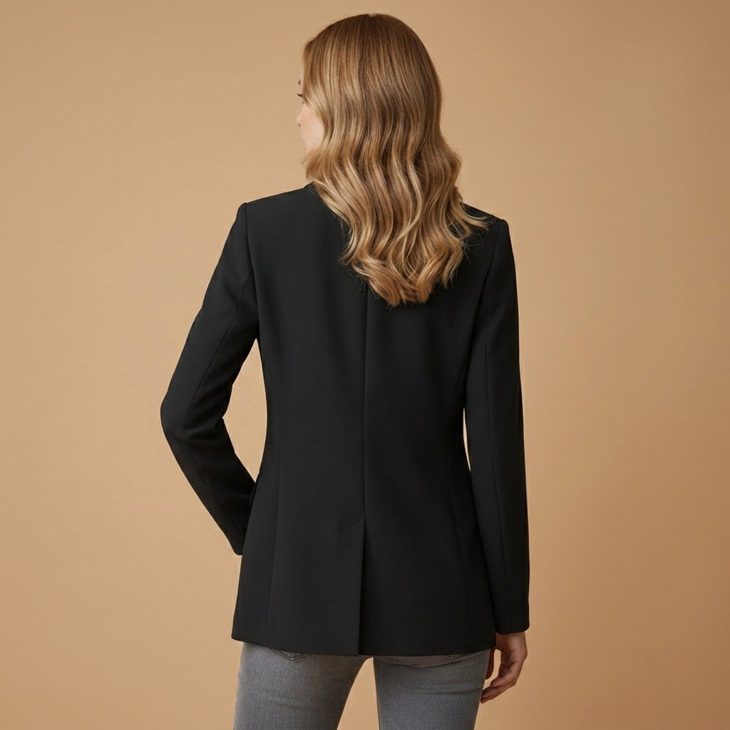 Gabrielle | Women's Tailored Cotton Blend Blazer, Notched Lapel Smart Jacket | The Dress Cellar