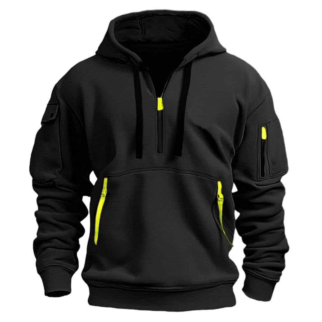 Gareth | Men's Zip-Pocket Casual Hoodie, Relaxed Hooded Jumper | The Dress Cellar