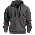 Gareth | Men's Zip-Pocket Casual Hoodie, Relaxed Hooded Jumper | The Dress Cellar